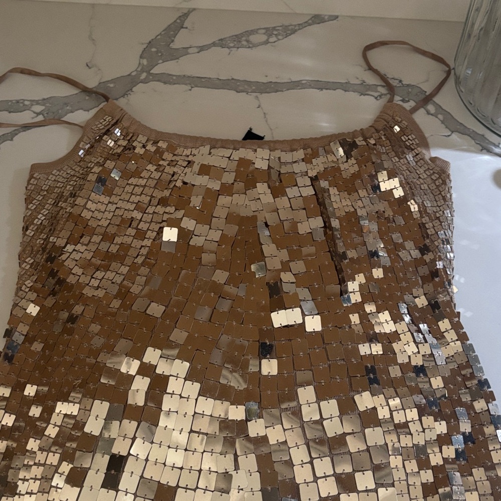 Gold BEBE sequin top medium